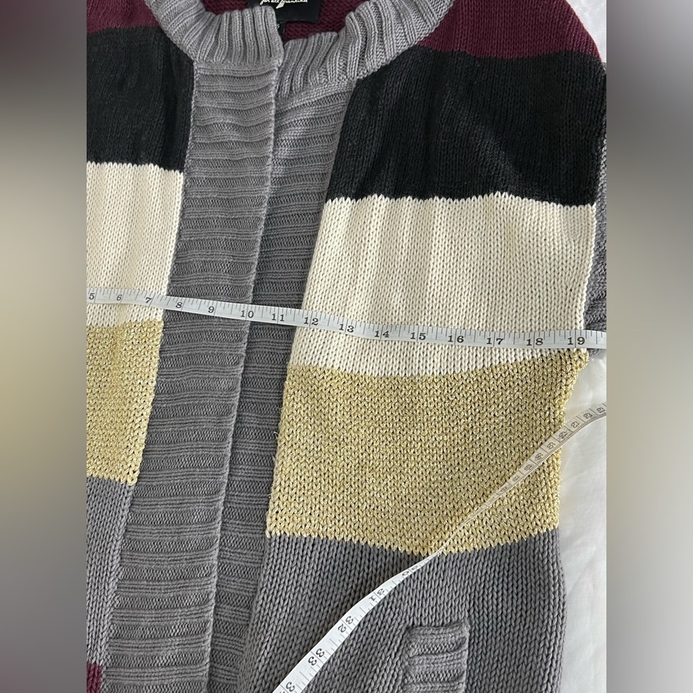 7 For All Mankind Open Color-block Cashmere Blend Sweater Cardigan Size Small - Picture 8 of 9